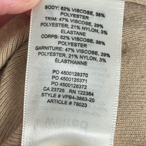 Aritzia Wilfred Alessia Puff Sleeve Cardigan Taupe Beige Sand Womens Size Large - Picture 7 of 16